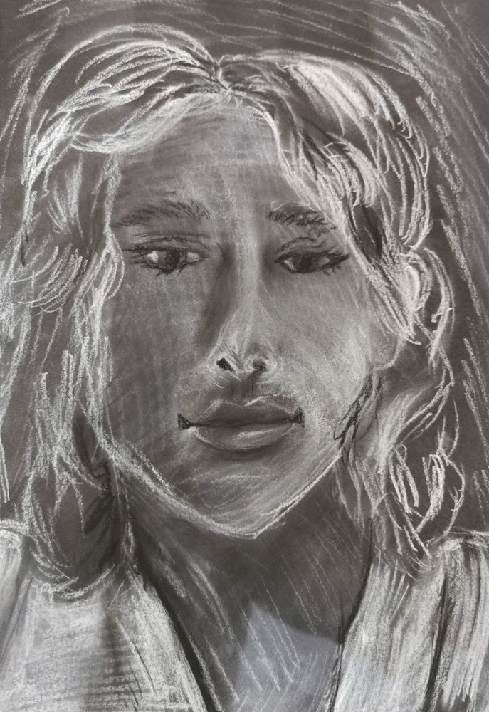 Charcoal portrait study