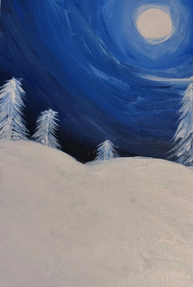 Winter Moon — acrylic